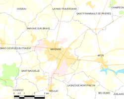 Map commune FR insee code 53147